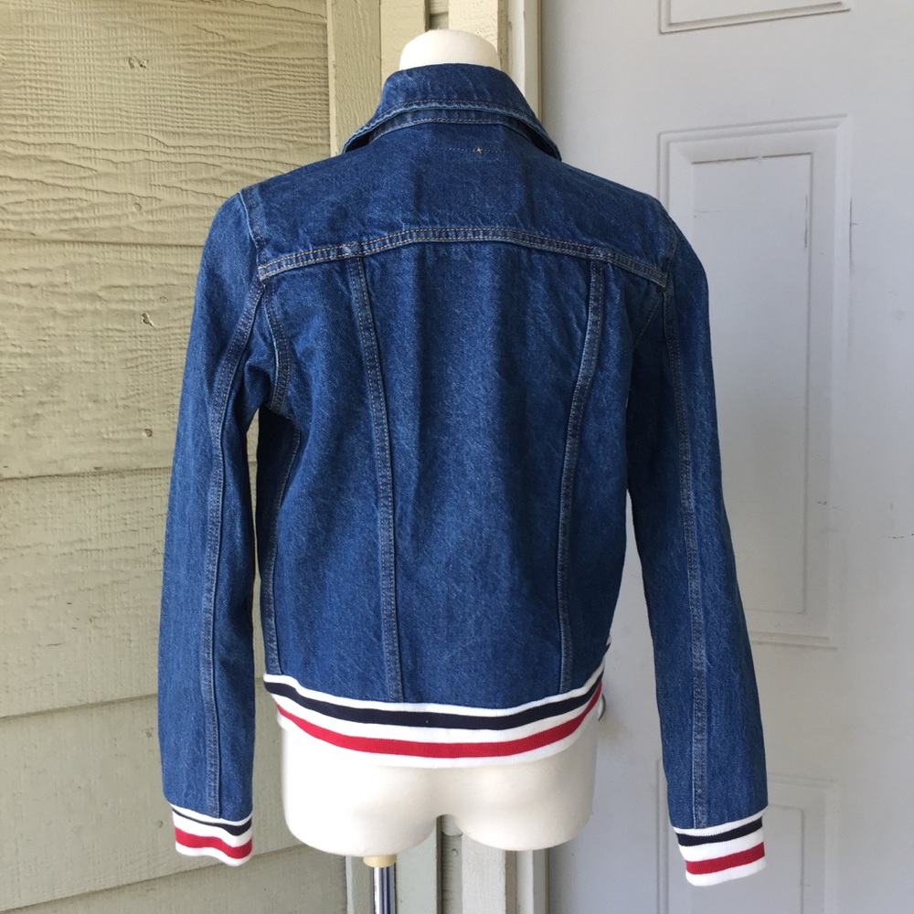 NWT Levi’s Rib Trim Trucker Varsity Denim Jean Jacket Brick/Mortar NEW - Picture 14 of 16